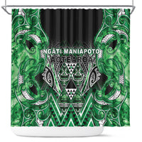 Aotearoa Ngati Maniapoto Shower Curtain Maori Tribal Green Paua Shell Pattern
