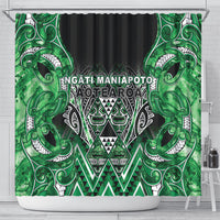 Aotearoa Ngati Maniapoto Shower Curtain Maori Tribal Green Paua Shell Pattern