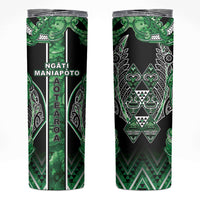 Aotearoa Ngati Maniapoto Skinny Tumbler Maori Tribal Green Paua Shell Pattern