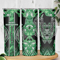 Aotearoa Ngati Maniapoto Skinny Tumbler Maori Tribal Green Paua Shell Pattern