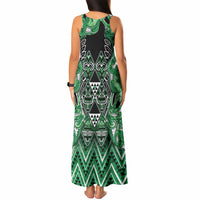 Aotearoa Ngati Maniapoto Tank Maxi Dress Maori Tribal Green Paua Shell Pattern