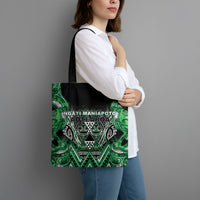 Aotearoa Ngati Maniapoto Tote Bag Maori Tribal Green Paua Shell Pattern