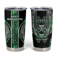 Aotearoa Ngati Maniapoto Tumbler Cup Maori Tribal Green Paua Shell Pattern