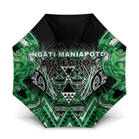 Aotearoa Ngati Maniapoto Umbrella Maori Tribal Green Paua Shell Pattern