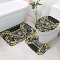 Aotearoa Ngati Raukawa Bathroom Set Maori Tribal Yellow And Navy Paua Shell Pattern