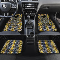 Aotearoa Ngati Raukawa Car Mats Maori Tribal Yellow And Navy Paua Shell Pattern