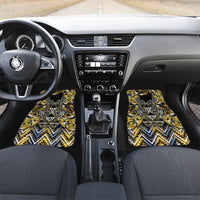 Aotearoa Ngati Raukawa Car Mats Maori Tribal Yellow And Navy Paua Shell Pattern
