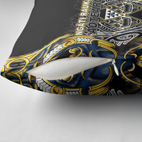 Aotearoa Ngati Raukawa Pillow Cover Maori Tribal Yellow And Navy Paua Shell Pattern