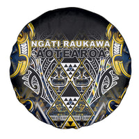 Aotearoa Ngati Raukawa Spare Tire Cover Maori Tribal Yellow And Navy Paua Shell Pattern
