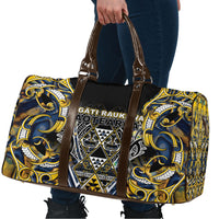Aotearoa Ngati Raukawa Travel Bag Maori Tribal Yellow And Navy Paua Shell Pattern