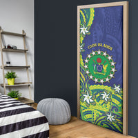 Cook Islands Language Week Door Cover Flying Fish 15 Stars Tribal Patterns