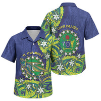 Cook Islands Language Week Family Matching Puletasi and Hawaiian Shirt Flying Fish 15 Stars Tribal Patterns DT05 Son's Shirt Green - Polynesian Pride