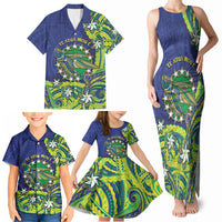 Cook Islands Language Week Family Matching Tank Maxi Dress and Hawaiian Shirt Flying Fish 15 Stars Tribal Patterns DT05 - Polynesian Pride