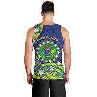 Cook Islands Language Week Men Tank Top Flying Fish 15 Stars Tribal Patterns