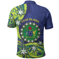 Cook Islands Language Week Polo Shirt Flying Fish 15 Stars Tribal Patterns