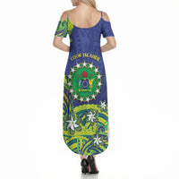 Cook Islands Language Week Summer Maxi Dress Flying Fish 15 Stars Tribal Patterns DT05 - Polynesian Pride