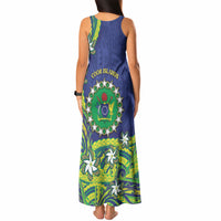 Cook Islands Language Week Tank Maxi Dress Flying Fish 15 Stars Tribal Patterns DT05 - Polynesian Pride