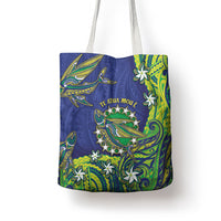 Cook Islands Language Week Tote Bag Flying Fish 15 Stars Tribal Patterns