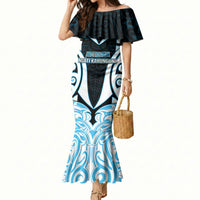Custom Aotearoa Ngati Kahungunu Mermaid Dress New Zealand Traditional Maori Pattern DT05 Women Blue - Polynesian Pride