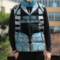 Custom Aotearoa Ngati Kahungunu Sleeveless Puffer Jacket New Zealand Traditional Maori Pattern