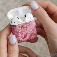 Pink Palaka Hawaiian And Japanese AirPods Case Sakura Lei With Koi Fish DT05 - Polynesian Pride