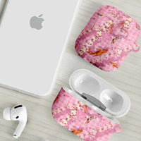 Pink Palaka Hawaiian And Japanese AirPods Case Sakura Lei With Koi Fish DT05 - Polynesian Pride