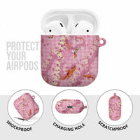 Pink Palaka Hawaiian And Japanese AirPods Case Sakura Lei With Koi Fish DT05 - Polynesian Pride