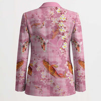 Pink Palaka Hawaiian And Japanese Blazer Sakura Lei With Koi Fish - Polynesian Pride