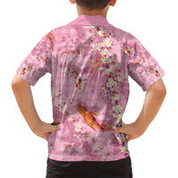 Pink Palaka Hawaiian And Japanese Family Matching Puletasi and Hawaiian Shirt Sakura Lei With Koi Fish - Polynesian Pride
