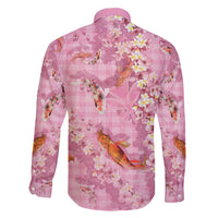 Pink Palaka Hawaiian And Japanese Family Matching Puletasi and Hawaiian Shirt Sakura Lei With Koi Fish - Polynesian Pride