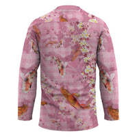 Pink Palaka Hawaiian And Japanese Hockey Jersey Sakura Lei With Koi Fish DT05 - Polynesian Pride