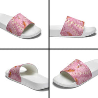 Pink Palaka Hawaiian And Japanese Slide Sandals Sakura Lei With Koi Fish - Polynesian Pride