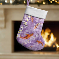 Purple Palaka Hawaiian And Japanese Christmas Stocking Sakura Lei With Koi Fish - Polynesian Pride