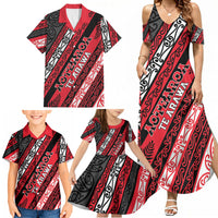 Personalised Aotearoa Te Arawa Family Matching Summer Maxi Dress and Hawaiian Shirt New Zealand Maori Tribal Fern Pattern