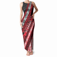 Personalised Aotearoa Te Arawa Tank Maxi Dress New Zealand Maori Tribal Fern Pattern DT05 Women Red - Polynesian Pride