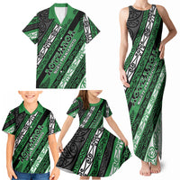 Personalised Aotearoa Ngati Maniapoto Family Matching Tank Maxi Dress and Hawaiian Shirt New Zealand Maori Tribal Fern Pattern