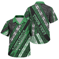 Personalised Aotearoa Ngati Maniapoto Family Matching Tank Maxi Dress and Hawaiian Shirt New Zealand Maori Tribal Fern Pattern DT05 Son's Shirt Green - Polynesian Pride