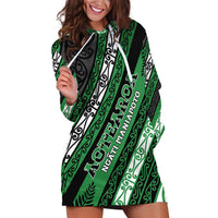 Personalised Aotearoa Ngati Maniapoto Hoodie Dress New Zealand Maori Tribal Fern Pattern