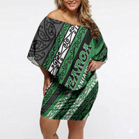 Personalised Aotearoa Ngati Maniapoto Off Shoulder Short Dress New Zealand Maori Tribal Fern Pattern