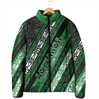 Personalised Aotearoa Ngati Maniapoto Padded Jacket New Zealand Maori Tribal Fern Pattern