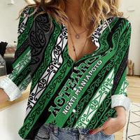 Personalised Aotearoa Ngati Maniapoto Women Casual Shirt New Zealand Maori Tribal Fern Pattern