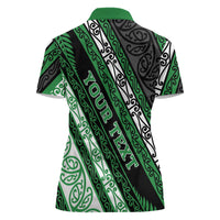 Personalised Aotearoa Ngati Maniapoto Women Polo Shirt New Zealand Maori Tribal Fern Pattern