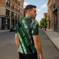 Personalised Aotearoa Ngati Maniapoto Zipper Polo Shirt New Zealand Maori Tribal Fern Pattern