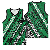 Personalised Aotearoa Ngati Raukawa Basketball Jersey New Zealand Maori Tribal Fern Pattern