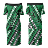 Personalised Aotearoa Ngati Raukawa Couples Matching Puletasi and Hawaiian Shirt New Zealand Maori Tribal Fern Pattern