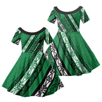 Personalised Aotearoa Ngati Raukawa Family Matching Summer Maxi Dress and Hawaiian Shirt New Zealand Maori Tribal Fern Pattern