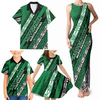 Personalised Aotearoa Ngati Raukawa Family Matching Tank Maxi Dress and Hawaiian Shirt New Zealand Maori Tribal Fern Pattern
