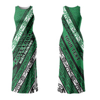Personalised Aotearoa Ngati Raukawa Family Matching Tank Maxi Dress and Hawaiian Shirt New Zealand Maori Tribal Fern Pattern DT05 Mom's Dress Green - Polynesian Pride