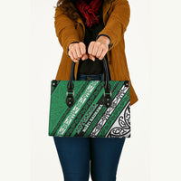 Aotearoa Ngati Raukawa Leather Bag New Zealand Maori Tribal Fern Pattern