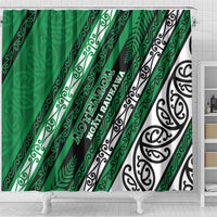 Aotearoa Ngati Raukawa Shower Curtain New Zealand Maori Tribal Fern Pattern